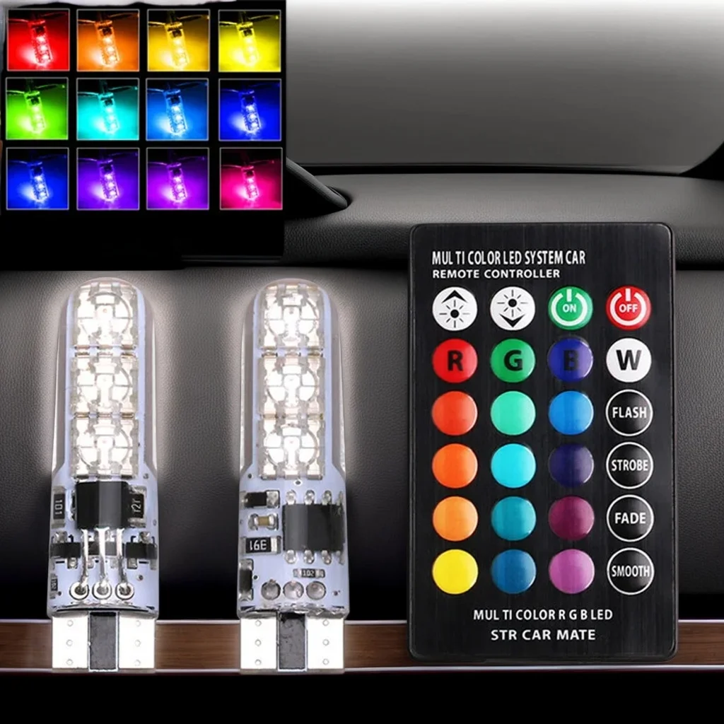 

LED Car Interior Ambient Light – Wireless Remote-Controlled Roof Footwell Decoration Lights for Auto Interiors