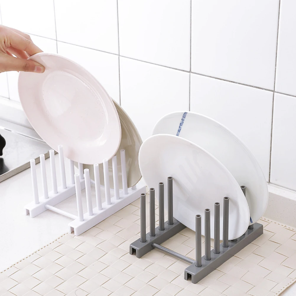 

Adjustable 1PCS Dish Drying Rack White Space Saving Kitchen Storage Simple Bamboo Bakeware Hanging Drainer Lid Rack Bowl Plate