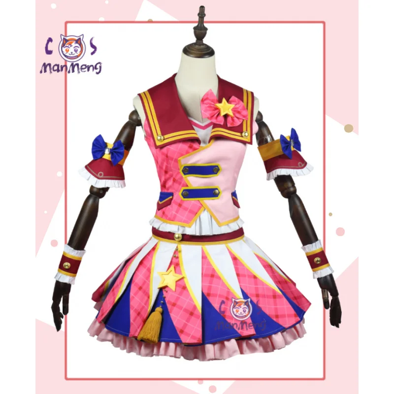 

Akari Ozora Anime Aikatsu！Cosplay Costume Women sweet dress necklaces props socks glove Halloween Christmas Lolita uniform suit