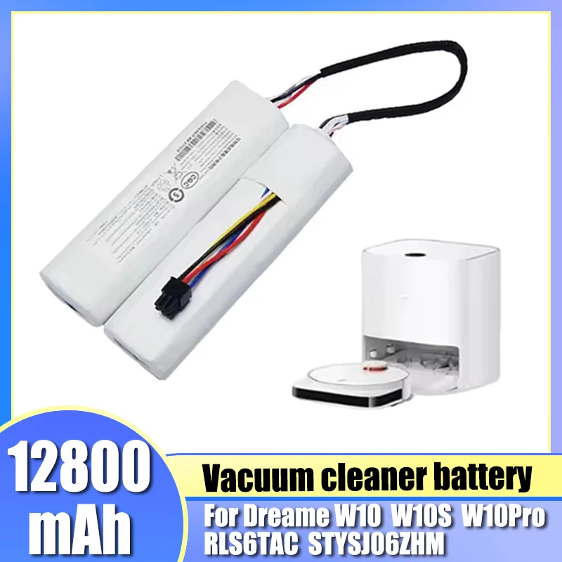 14.4V 12800mAh lithium-ion battery pack for Dreame W10 W10s W10Plus W10Pro robot vacuum cleaner battery replacement