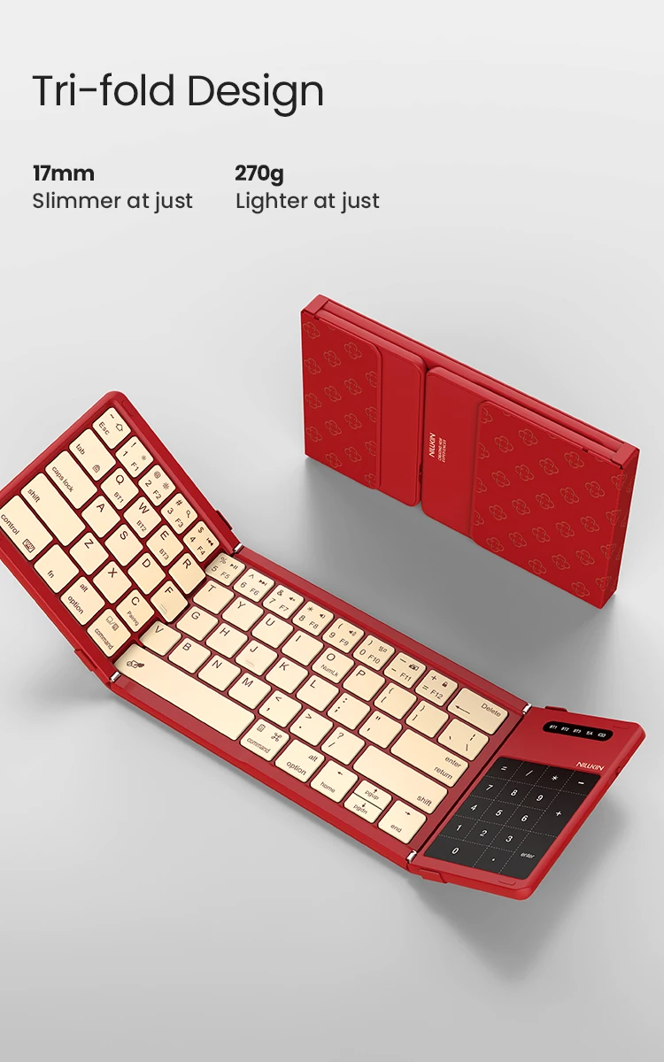 Nillkin For iPad iPhone 17 Pro Max Samsung Galaxy Tab S26 Ultra Cube Pocket Bluetooth Keyboard Fold Slimmer Multi System Case