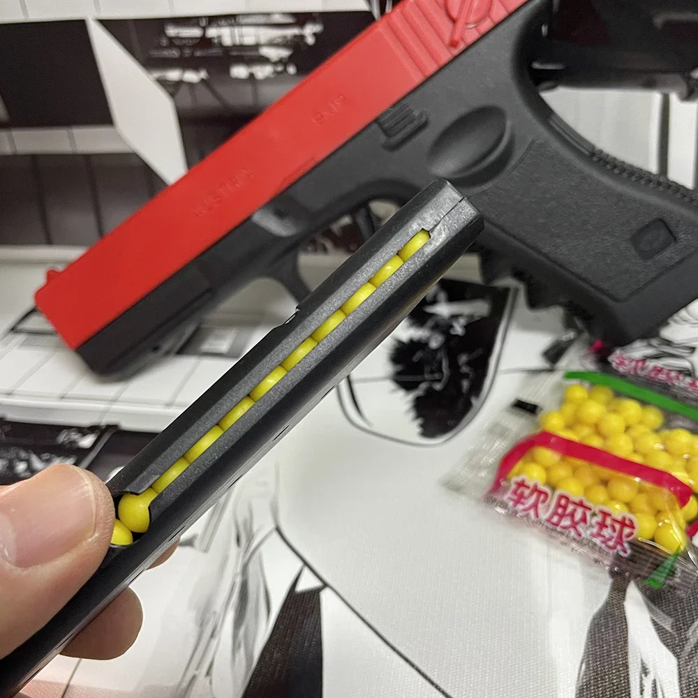 Bala macia pistola de airsoft manual g17 arma de brinquedo revista inferior com laser esportes ao ar livre cs jogo arma para crianças adultos presente