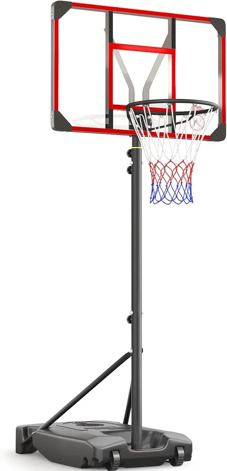 Hoop Outdoor 4.82-8.53ft Adjustable, Portable Basketball Hoops & Goals for Kids/Teenagers/Youth in Backyard/Driv