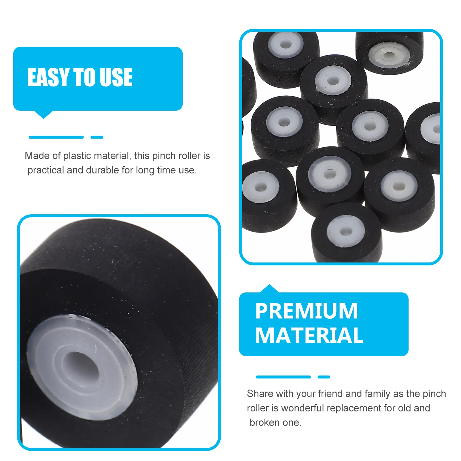 

12pcs Pinch Rubber Wheel for Cassette Recorder Player 13x6 3x8 3mm Audio Pulley Bearing Wheel For Recorder Video Repair Parts
