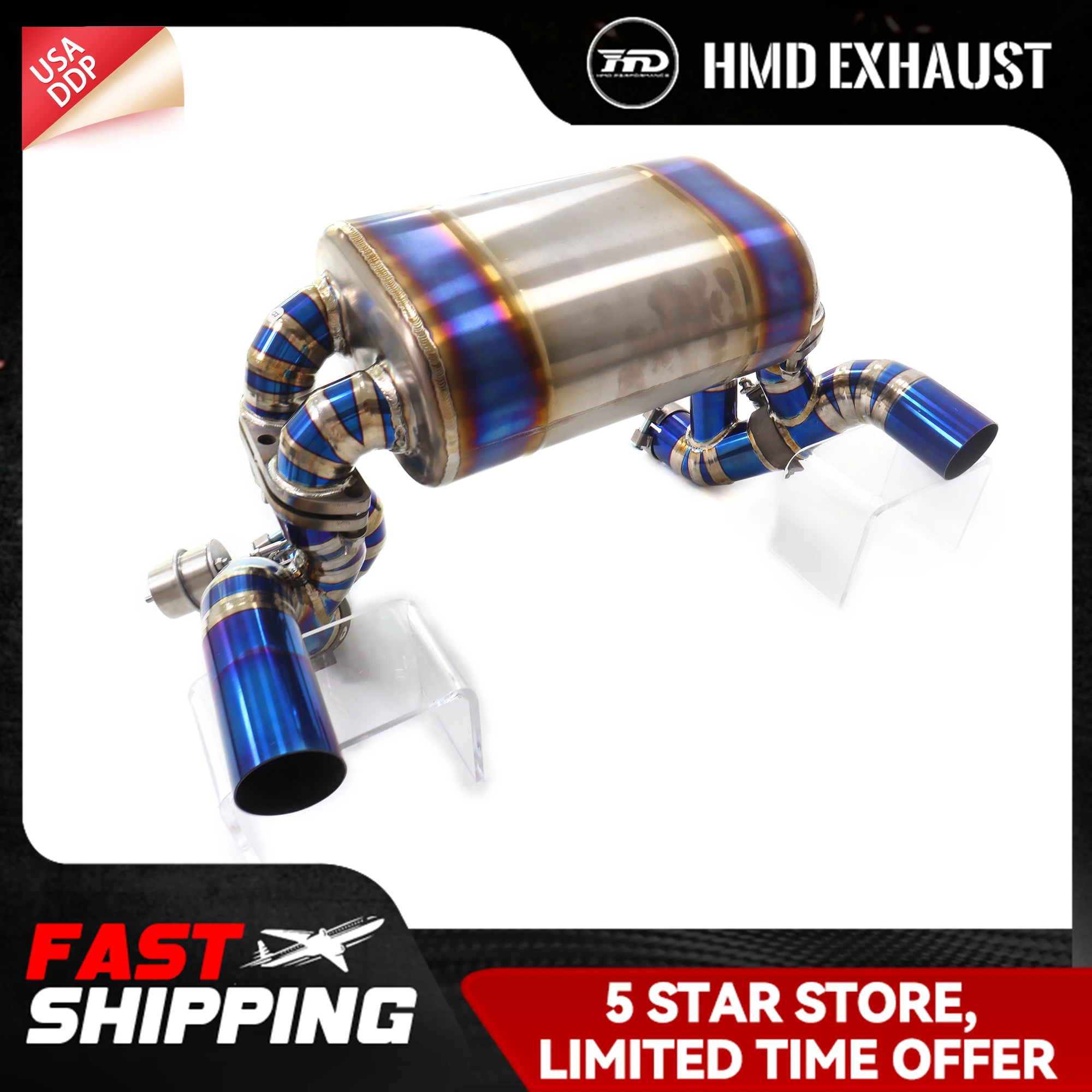 

Выхлопная система HMD для обновления Ferrari F430 4.3L SC Catback Ti Сменная установка Вакуумный клапан Легкий вес