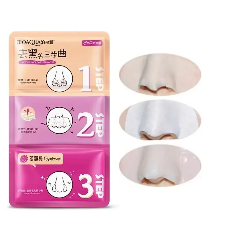 3/7/10/15pcs Pig Nose Mask Remove Blackhead Remover Clear Black Head 3 Step Kit Beauty Clean Face Care Cosmetic