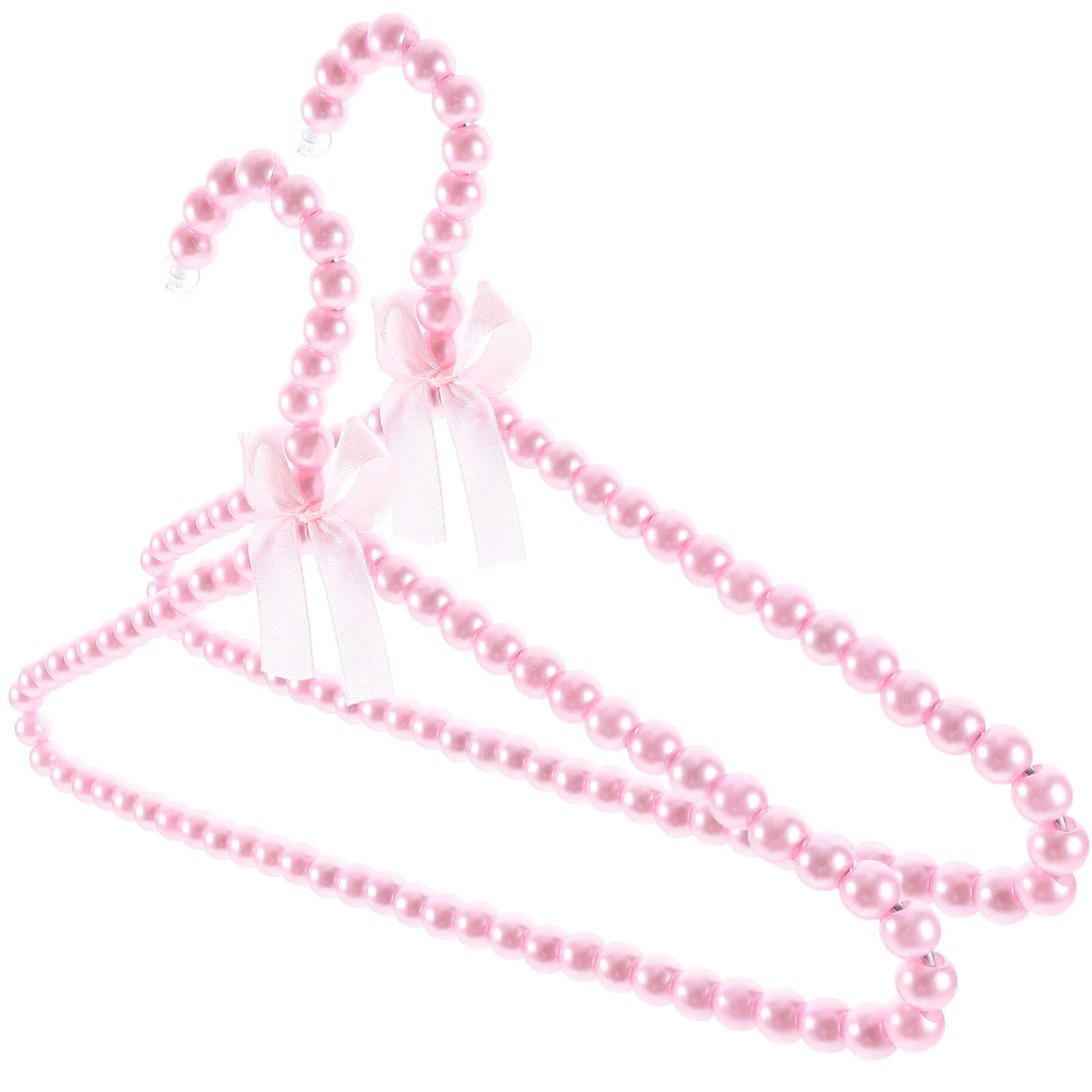 

2pcs Pearl Decorated Clothes Hanger Delicate Girls Garment Hanger Small Hangers pink baby hangers pearl hangers