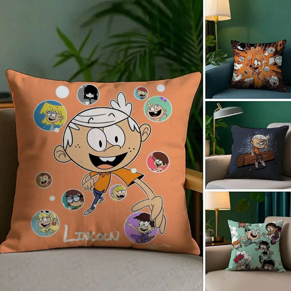 

The L-Loud House Pillow Case Custom Printed Brushed Fleece Pillow, Baby Skin-Touch, Eco-Friendly Dye-Sublimation Cushion for Hom