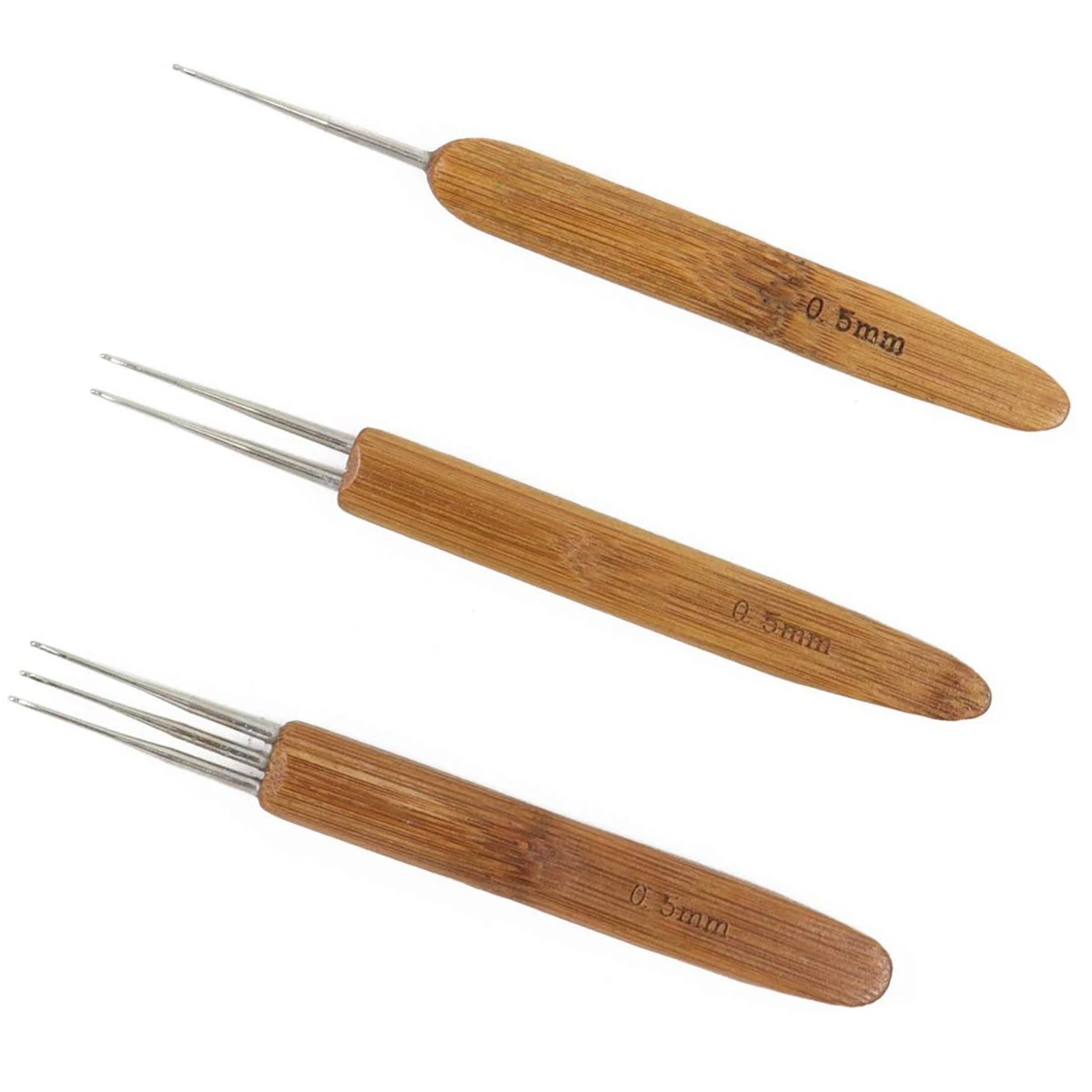 3Pcs Crochet Hooks Crochet Needles Bamboo Wooden Handle Crochet Hook Knit Weave Yarn Craft DIY Sewing Tools image 6