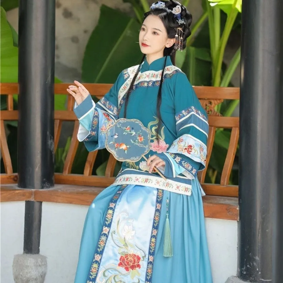 Alta qualidade | Retro estilo chinês han roupas de casamento hanfu dinastia qing traje antigo feminino jovem amante tradicional