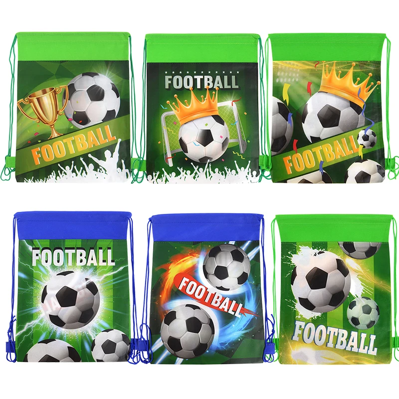 Sacs cadeaux sur le thème du football pour enfants, non tissé, proximité du football, sac à dos Goodie, sport, faveurs de fête d\'anniversaire,