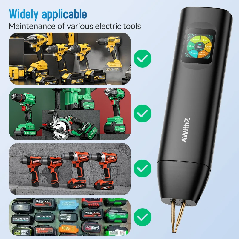 AWithZ H5 Portable Spot Welder DIY Handheld Spot Welding Machine 90 Gears Adjustable Spot Welding for 18650 Lithium Battery