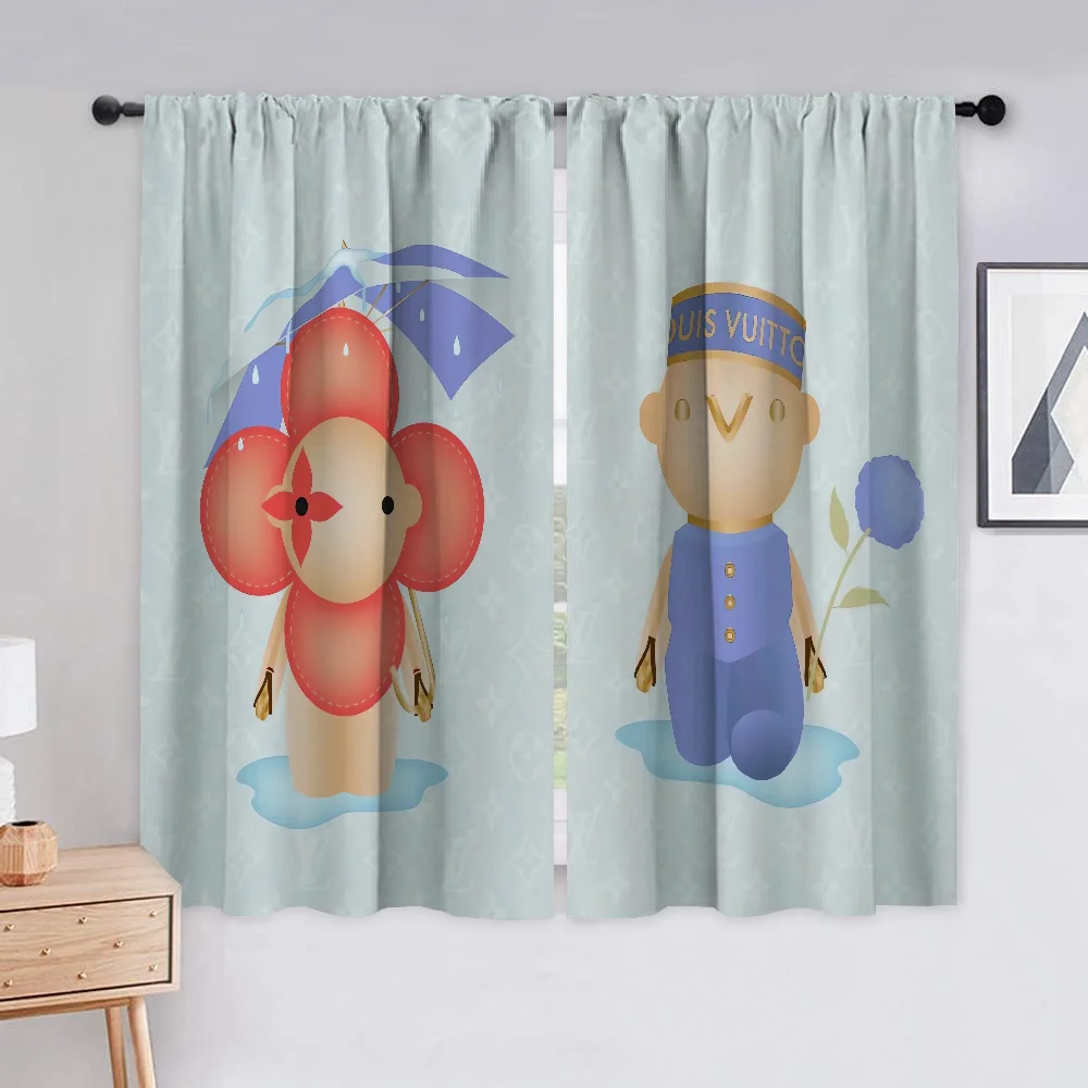 Bed Room Curtains Partition Kitchen Small V-vuittons Curtains Blackout Curtain Window Curtains L-louis-s Bedroom Decoration Home