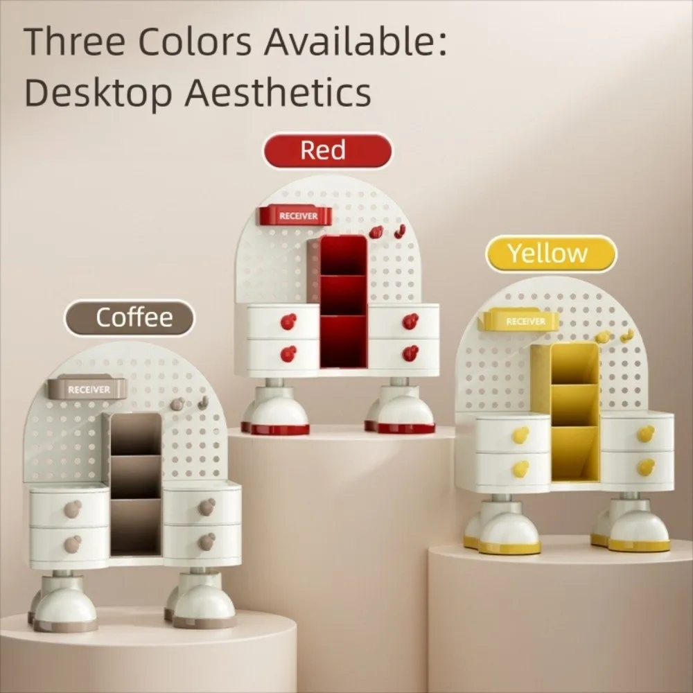 Plastic Hole Board Storage Rack Large Capacity Organizer Desktop Stationery Storage Box Vertical Drawer Style Student Pen Holder