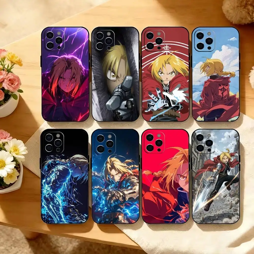 Fullmetal E-Edward Elric Phone Case Silicone Soft For IPhone 17 16 15 14 13 12 11 X XR Plus Pro Max Plus
