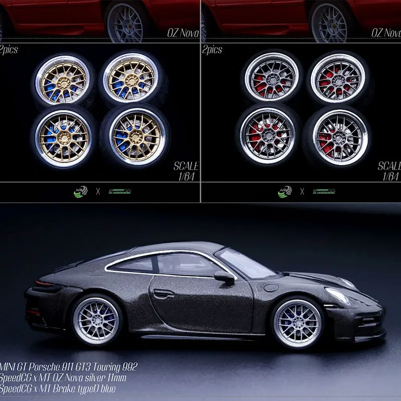 1/64 SpeedCG Car Modified Wheel Hub 95/66 10/11mm Resin Wheels Rubber Tires Suitable for 1:64 Static Model Cars Children's Gifts