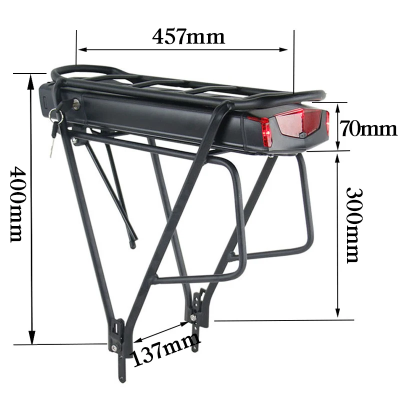 Original 21700 Rear Rack eBike Battery 36V 19.2Ah 13Ah 48V 52V 14.4Ah 15Ah 17.5Ah 18650 Electirc Bicycle Bateria for 250W-1000W