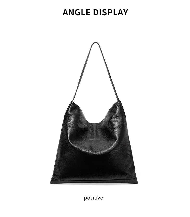 Damen-Schultertasche aus echtem Rindsleder mit Steinmuster, große Kapazität, Reise-Hobo-Unterarmtasche, stilvolle Freizeit-Handtasche – Detail 8