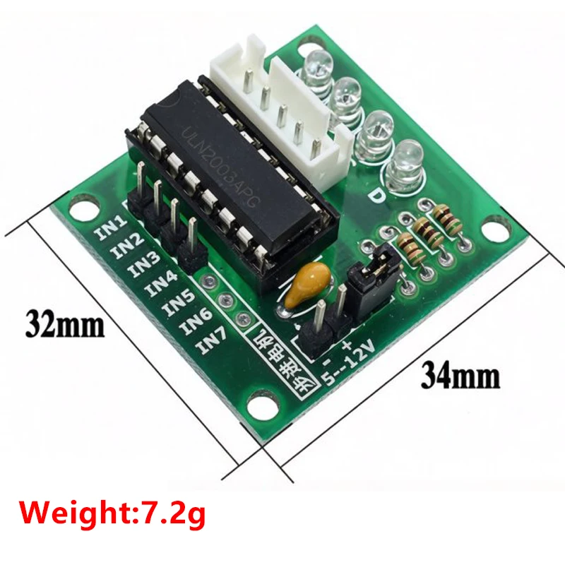 1 set 28BYJ-48 5V 4 Phase Mini Stepper Motor With ULN2003 Driver Module Complete Kit Indicator Light Design