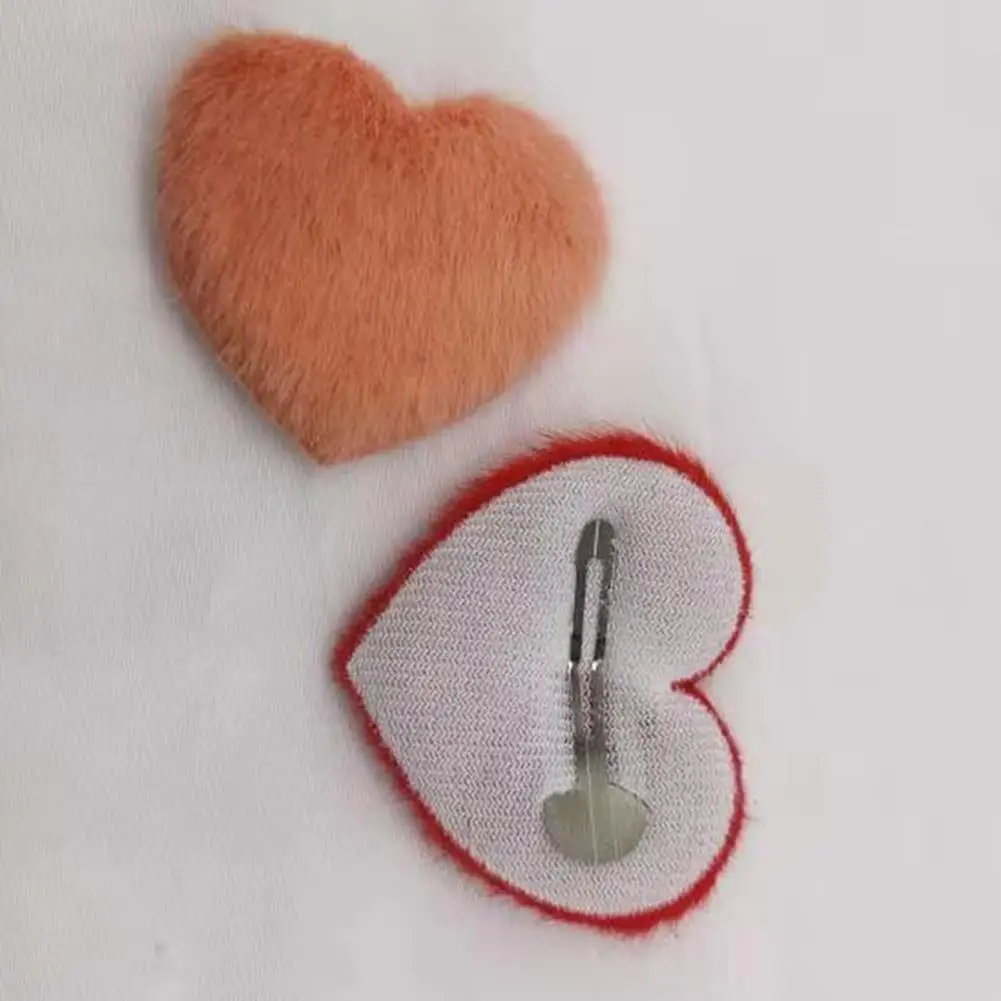 Winter Women Hair Pin Sweet Plush Faux Mink Fur Elegant Anti-slip Love Heart Shape Children Side Hair Clip Headwear