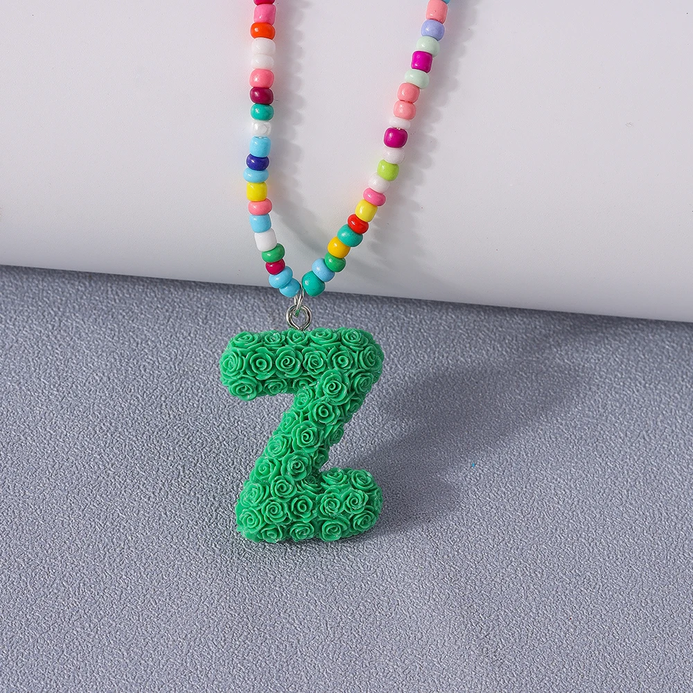 Aihua Niedliche Boho-Halskette mit Namen und Initialen, 26 Buchstaben, für Frauen, BFF, beste Freunde, Kinder, Rose, A-Z Alphabet-Halsketten, Geburtstagsgeschenke – Detail 18