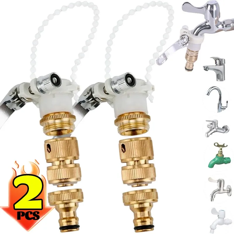 

Universal Garden Hose Tap Adapter Sturdy Faucet Connector Water Pipe Fitting Tool Outdoor Watering System Easy Install Connect
