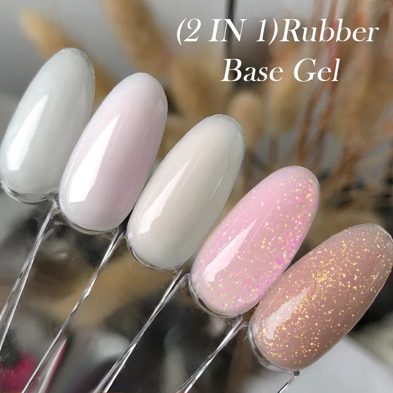 LILYCUTE 6 قطعة 2 في 1 قاعدة مطاطية جل عاري وردي اللون أبيض حليبي نقع قبالة شبه دائمة التسوية الذاتية هلام مسمار الفن الورنيش #3