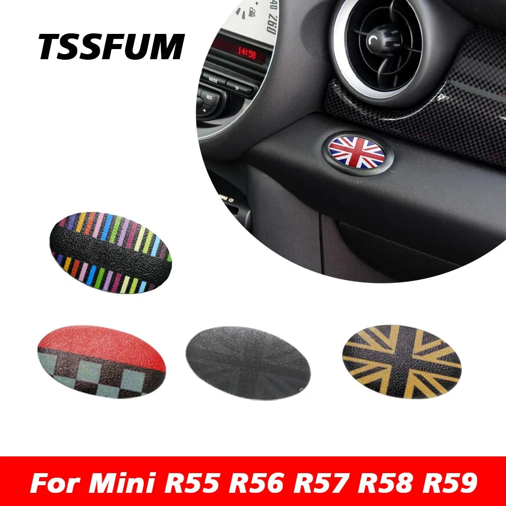 Union Jack Co-pilot Storage Box Button Leather Protective Sticker for MINI COOPER S Clubman R55 R56 R57 R58 R59 Car Accessories
