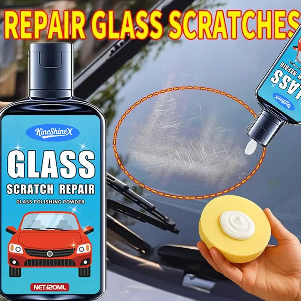 120ML Window Scratch Repair set Window Scratch Remover With Sponge Auto Glass Polishing Liquid For Detailing Automotive Garage