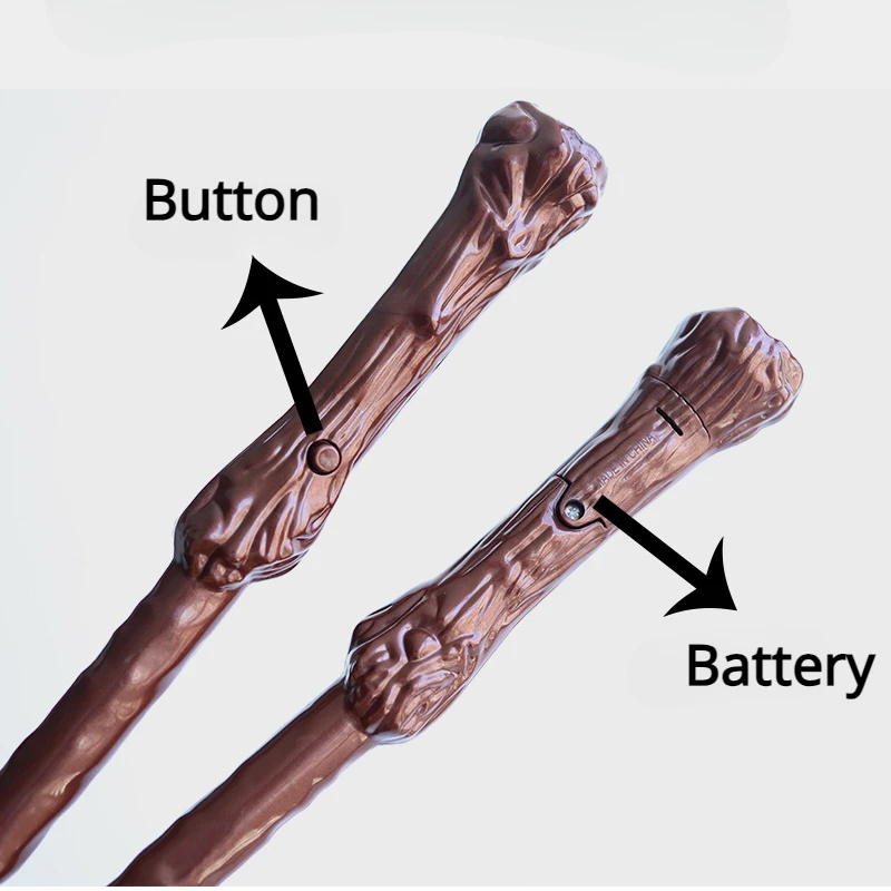 New Luminous Sound Witches Wizard Magic Staff Halloween Party Plastic Imitation Wood Wand Suitable Adult Children Unisex Cosplay