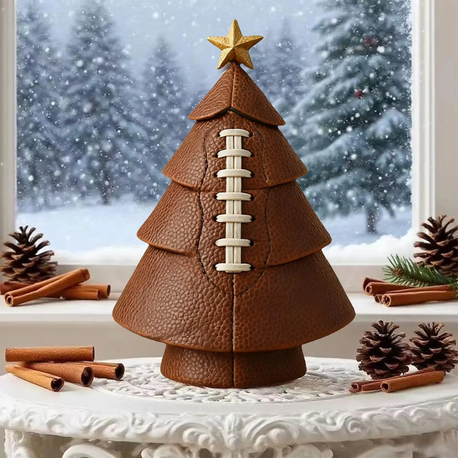 

Football Christmas Tree Decorations Mashup Christmas Table Decorations Sports Tabletop Figurine Decor Accessories For Home House