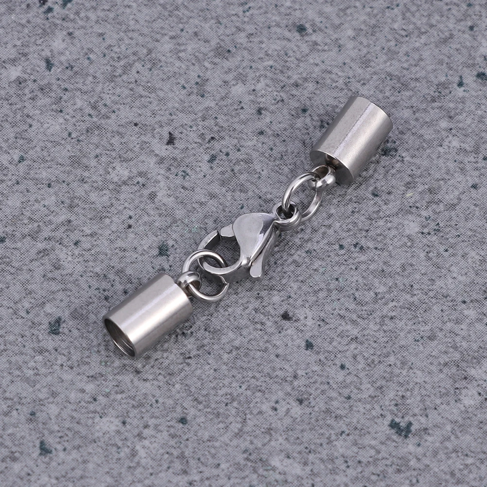 

10 PCS Jewelry Rope Buckle Lobster Clasp Necklace Fastener Accessories Silver