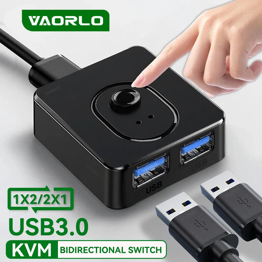 USB 3.0 KVM Switch 1x2/2x1 USB Hub Bidirectional USB2.0 Switcher USB3.0 Extender Shared Controller for PC Keyboard Mouse Printer