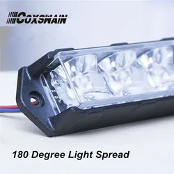 車,グリル,警告灯,ダブルカラー,3w,1個用のLEDが点滅ライト