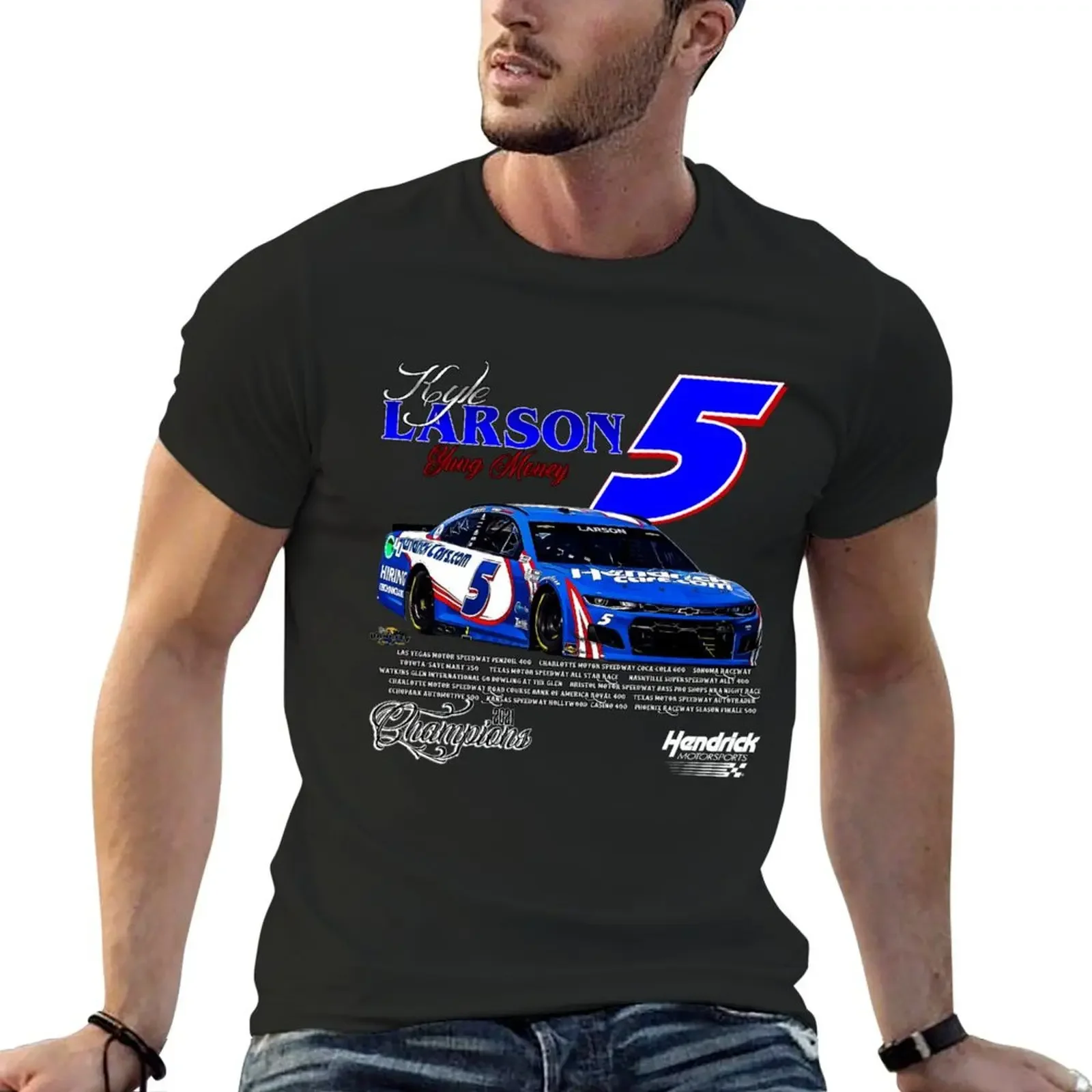 

Kyle Larson Champion T-Shirt shirts graphic tee cute tops plus size clothes mens clothes