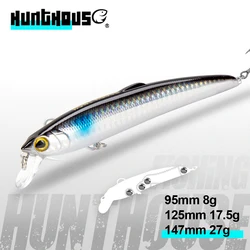 Hunthouse richiamo di pesca flessibile galleggiante smith saruna minnow 125 millimetri 17.5g per la pesca spigola pike esche dure di pesca wobble