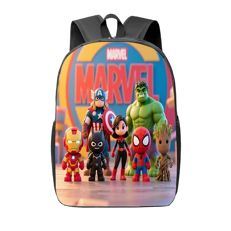 

Рюкзак MARVEL Q-Version Spider-Man & Captain America — большой вместимости, легкий, эргономичный дизайн, прочный полиэстер, Perfe