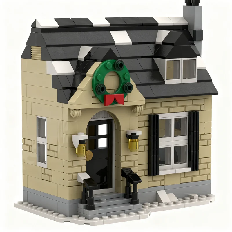 377 stks MOC Seizoensgebonden Kerst Winter Huis 2 Modelbouw Speelgoed Blokken Architectuur DIY Creatief Idee Kerstcadeaus Onderwijs