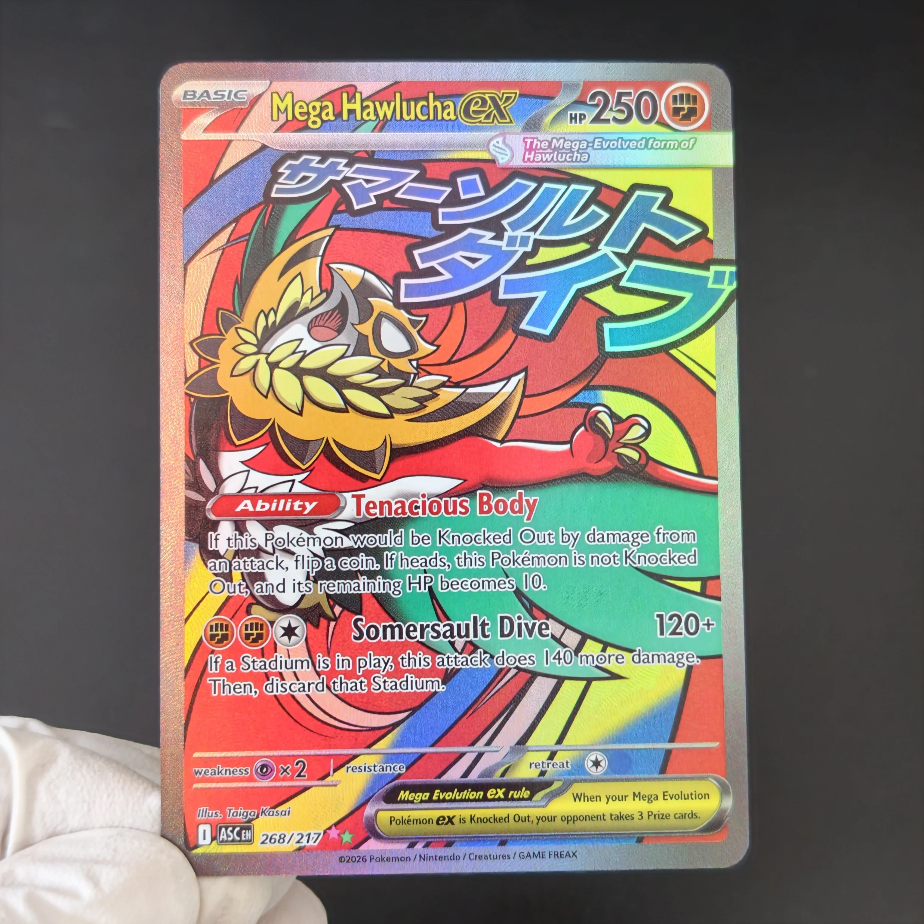 Proxy/TCG Pokemon ASC Full Art Holo Textured Cards Mega Gengar EX Dragonite Froslass Scrafty Electross Hawlucha Diancie ex Cards view 2