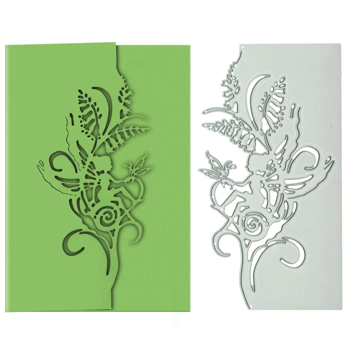 

Fairy Flower Butterfly Pattern Envelope Cover Metal Cutting Dies Scrapbooking Cutter Mold DIY Clip Art Invitation Gift Card Edge