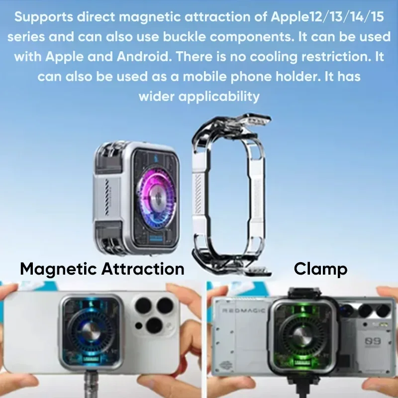 Redmagic VC Liquid Cooler 5 Pro Magnetic Phone Cooler for Games/Live Streaming for Red Magic 9s Pro iPhone 16 Pro Max Xiaomi 14