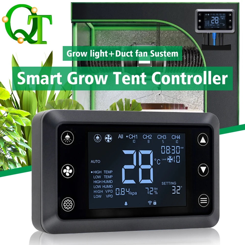 

LED grow light controller Duct fan system controller One piece multi-control intelligent controller - special model for tents