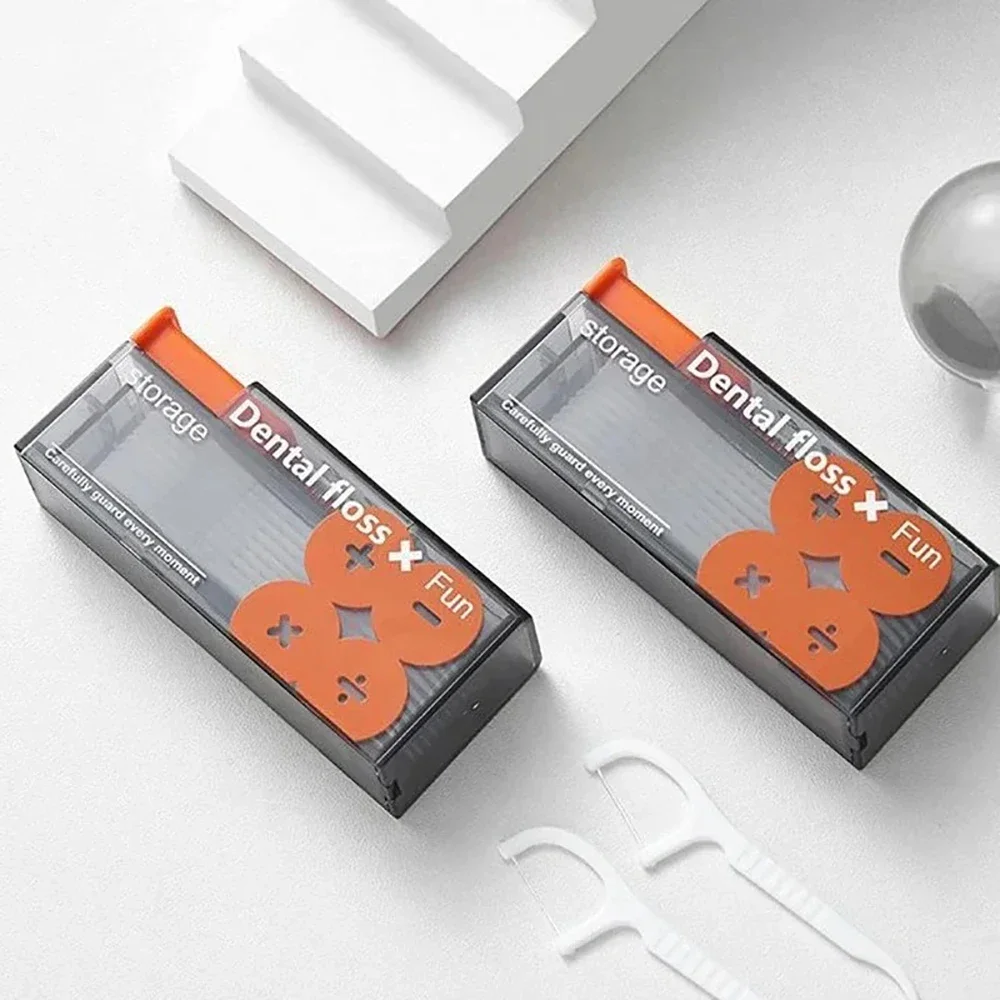 Dozownik do nici dentystycznej w 1 pudełku zawiera 10 szt. nici, przenośny automatyczny pojemnik na nici dentystyczne, wykałaczka, patyczki do zębów, higiena jamy ustnej.