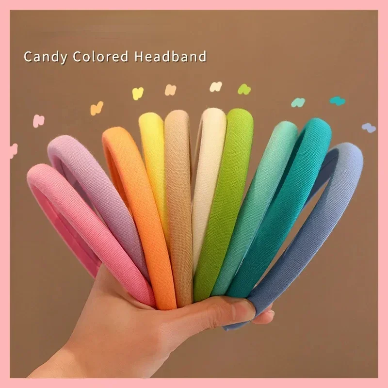 Colorful Matte Headdress Simple Basic Face-Washing Headband Temperament Hoop Wide Hairband Hair Bundle Kids Hair Accessories