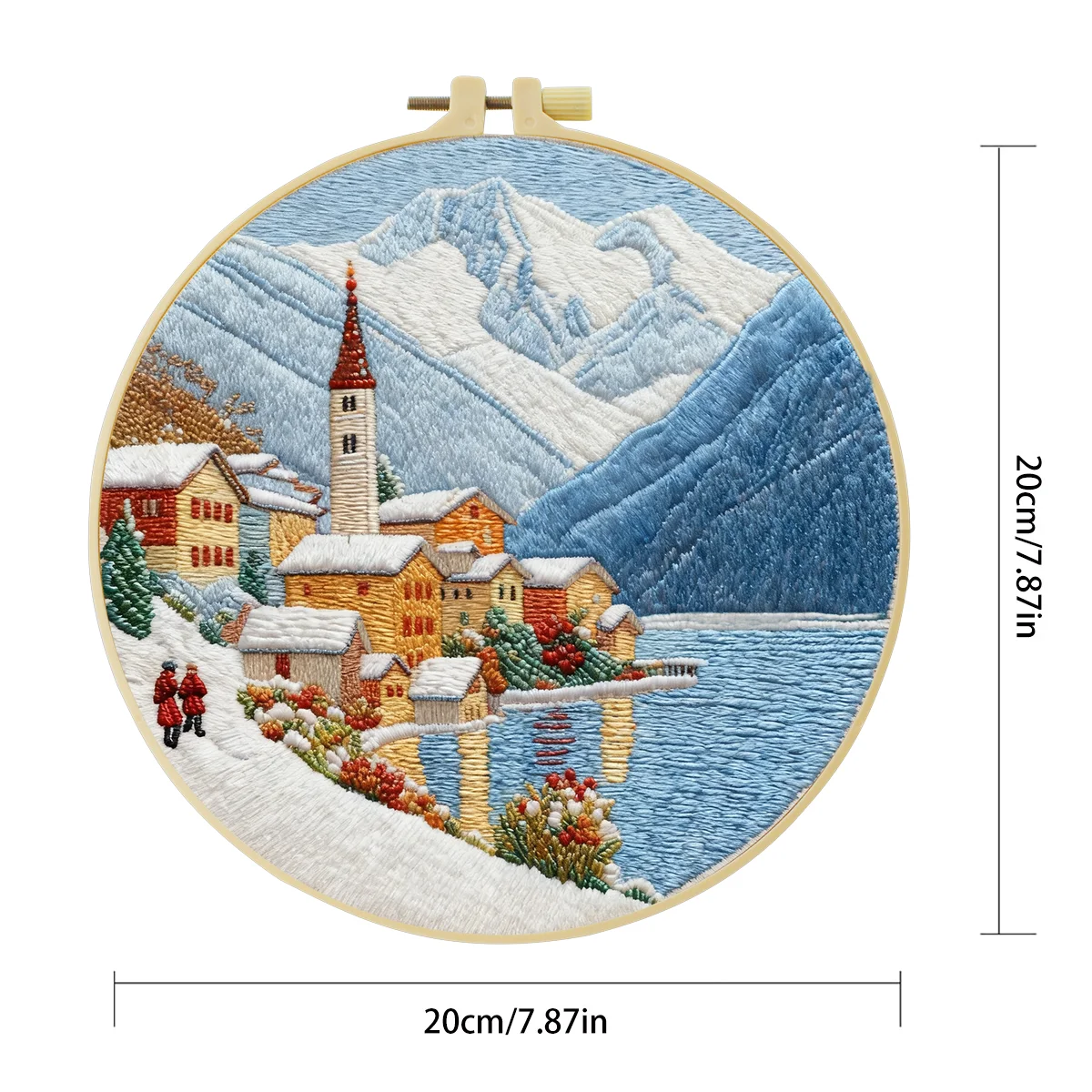 1 Stück 20X20CM/15X15CM 7,87/6,3 Zoll Stickerei-Starter-Kit „Schneeberge“ DIY-Kit DIY-Stickerei-Set Handarbeiten Heimdekoration – Detail 4
