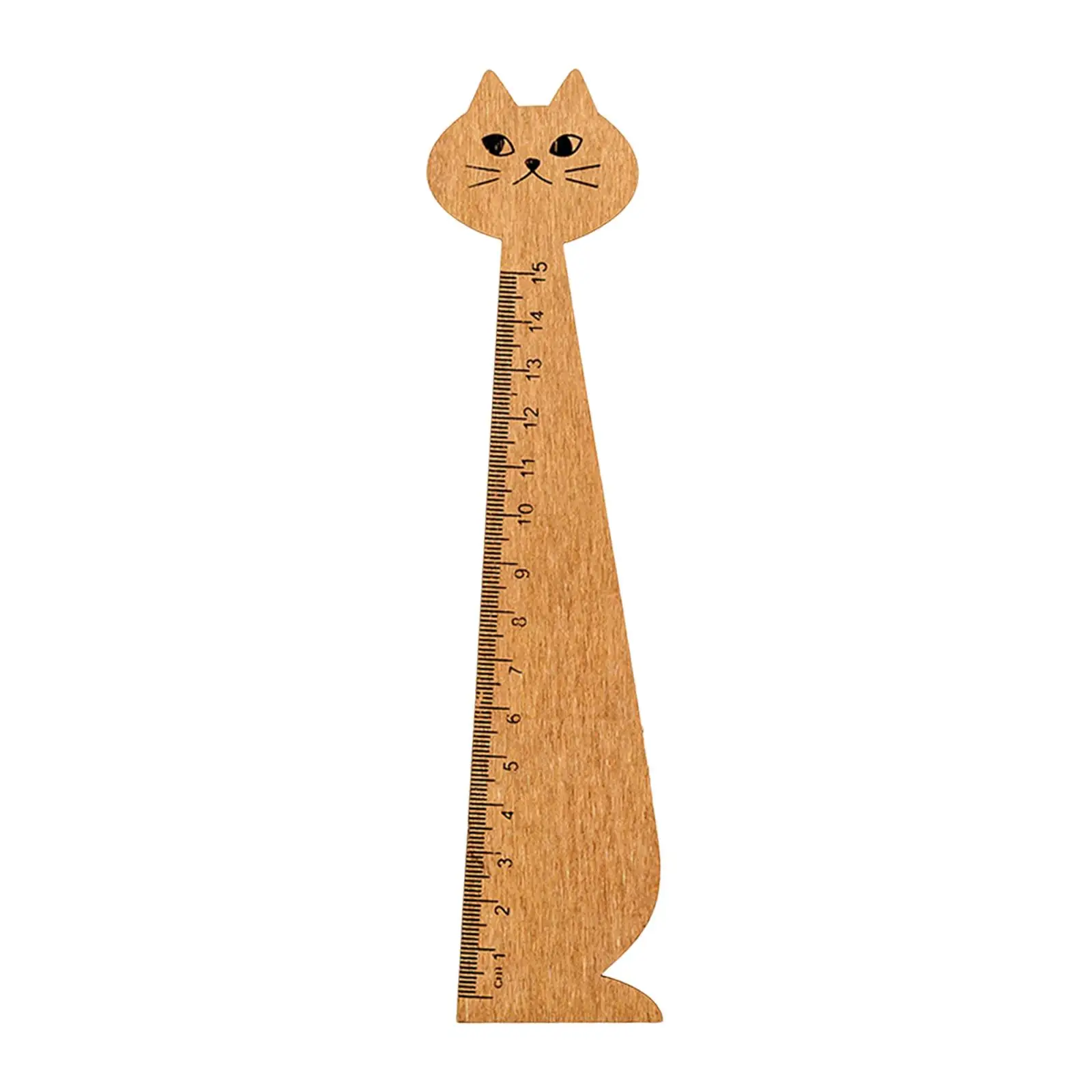 Straight Ruler Korean Style Office Supplies Measuring Tool Cartoon Cat Ruler Wood Animal Ruler for Children Girls Boys Kids