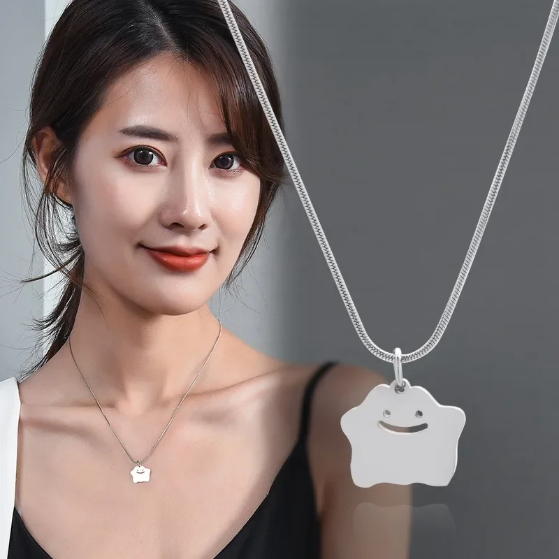 قلادة وحش متعددة الاستخدامات من الفولاذ التيتانيوم الفضي، سلسلة الترقوة العصرية واللطيفة للأطفال الصغار على طراز الهيب هوب