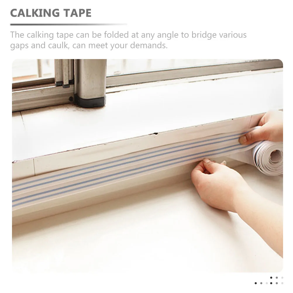 

3 Rolls Self Adhesive Waterproof Caulk Tape Durable PVC Sealing Strip for Bathroom Kitchen Tub Sink Window Door Repair