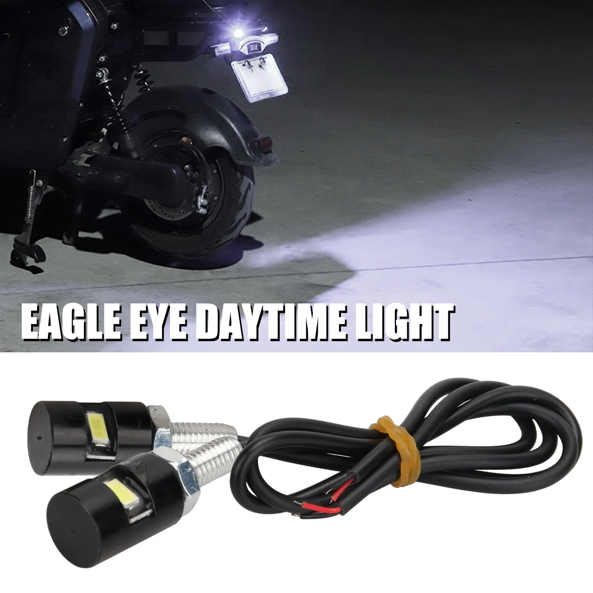 2 peças/lote Luzes LED Olho de Águia para Moto, Luz de Placa Universal com Parafuso, DRL, Lâmpada de Placa de Licença 12V 5630 SMD para Caminhão