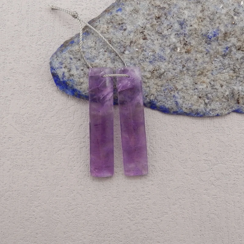Natural Stone Amethyst Earring Beads,Fashion Jewelry DIY Earrings Accessories For Women 40x9x4mm 7g